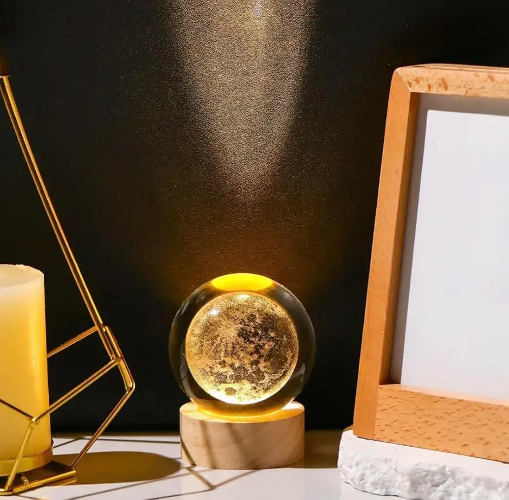 USB powered 3D Moon Crystal Ball Lamp